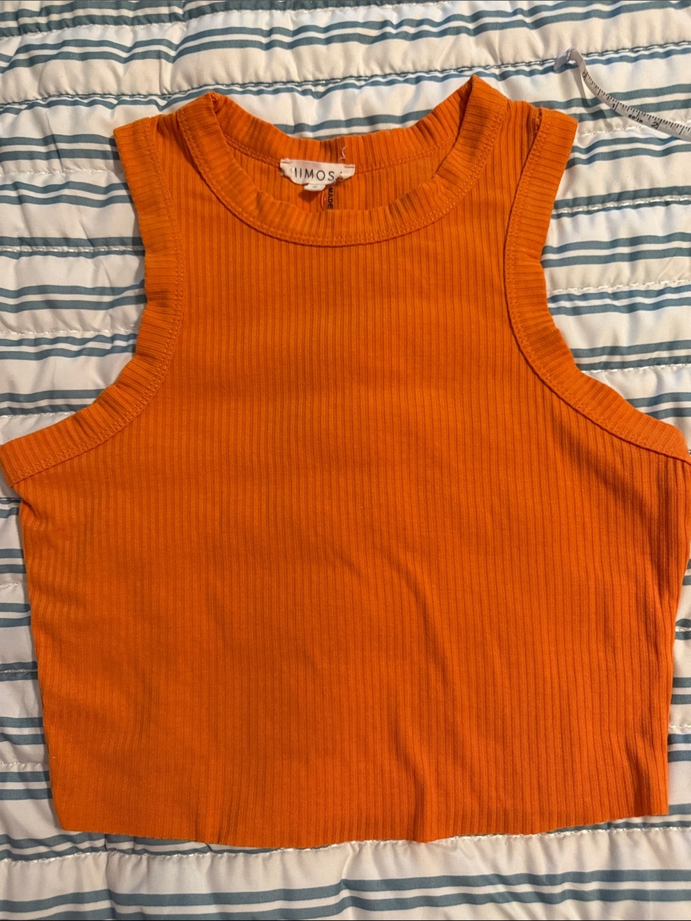MIMOS Ribbed Cropped Tank Top — Orange